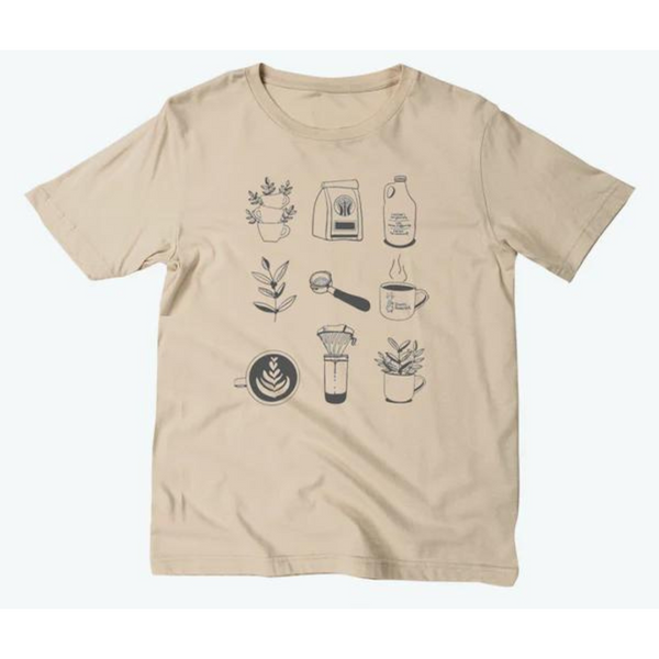 Tan T-Shirt Coffee Design